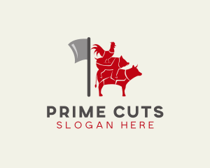 Meat Animal Butcher  logo design