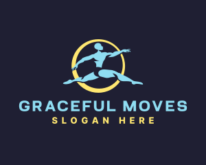 Fitness Ballet Man Movement  logo design