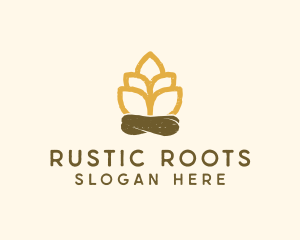 Rustic Pinecone Bonfire logo design