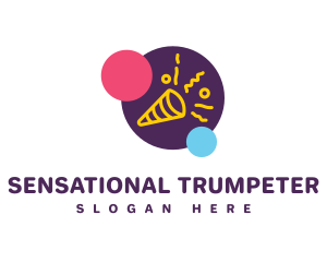 Party Trumpet Confetti logo design