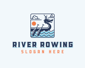 Dragon Boat Rowing logo design