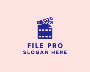 Movie File Clapperboard logo design