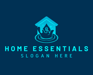 Home Water Droplet logo design