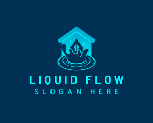 Home Water Droplet logo design