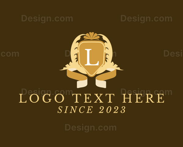 Floral Wreath Shield  Boutique Logo