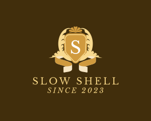 Floral Wreath Shield  Boutique logo design