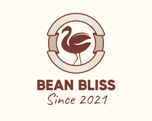 Coffee Bean Flamingo logo design