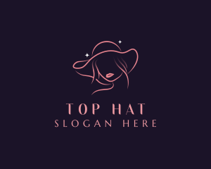 Woman Fashion Hat logo design