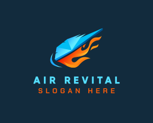 Ice Fire Cooling Ventilation logo design