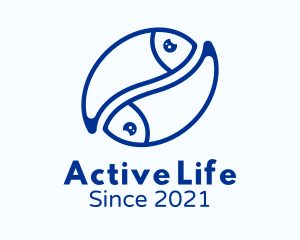Blue Pisces Fish logo