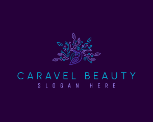 Swirl Peacock Beauty logo design