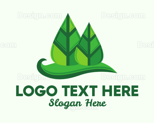 Green Forest Leaves Logo