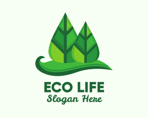 Green Forest Leaves  logo design