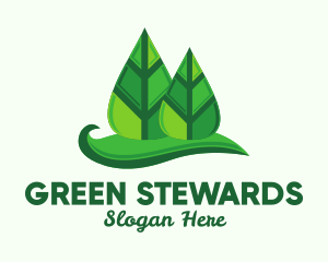 Green Forest Leaves  logo design