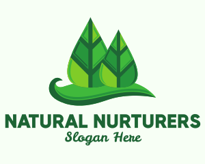 Green Forest Leaves  logo design