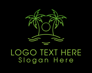 Tropical Beach Island Logo