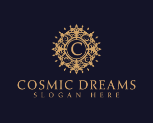 Luxury Cosmic Moon Ornament logo design