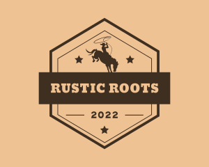 Western Rodeo Cowboy logo design