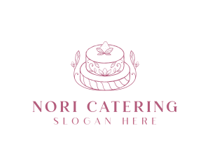 Strawberry Cake Dessert logo design