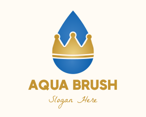 Water Droplet Crown logo design