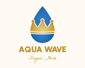 Water Droplet Crown logo design