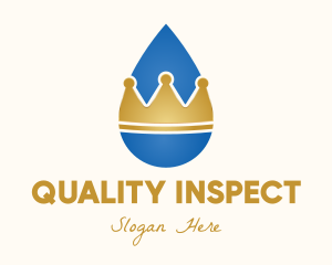 Water Droplet Crown logo design