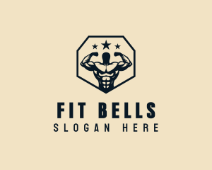 Muscle Fitness Bodybuilder logo design