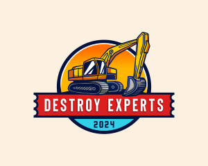 Excavator Demolition Quarry logo design