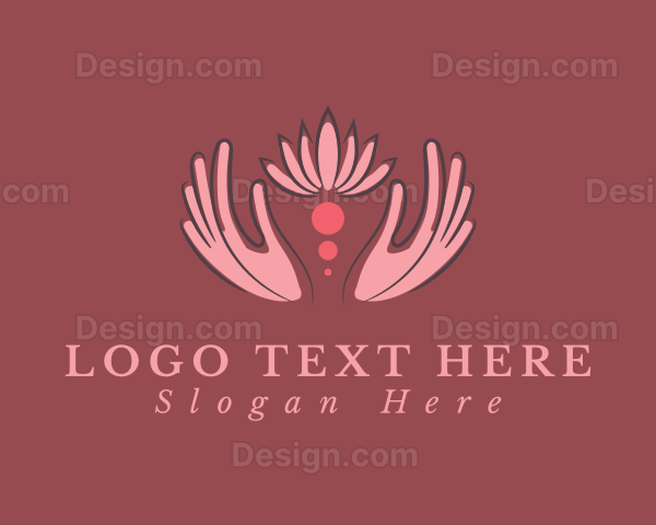 Pink Hand Flower Logo