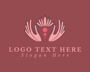 Pink Hand Flower logo