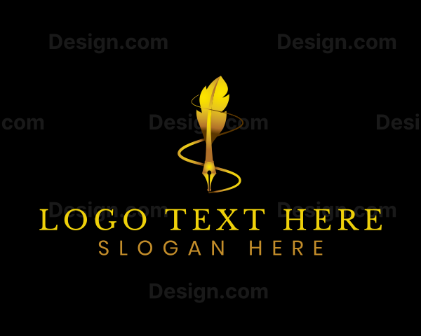 Premium Feather Quill Pen Logo