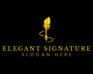 Premium Feather Quill Pen logo design