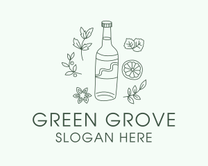 Green Kombucha Bottle  logo design