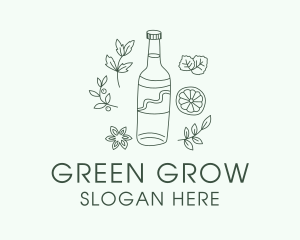 Green Kombucha Bottle  logo design