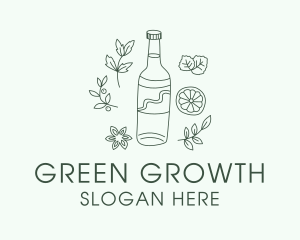 Green Kombucha Bottle  logo design