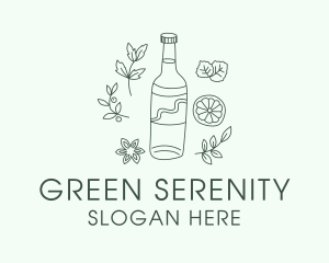 Green Kombucha Bottle  logo design