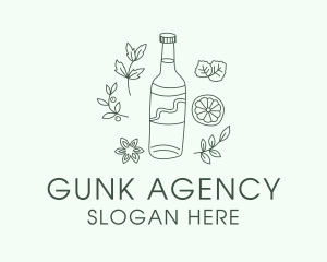 Green Kombucha Bottle  logo design