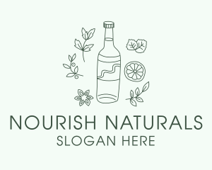 Green Kombucha Bottle  logo