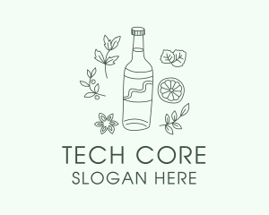 Green Kombucha Bottle  logo design