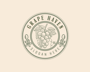 Organic Grapes Vineyard logo design