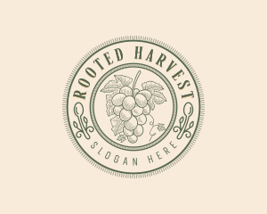 Organic Grapes Vineyard logo design