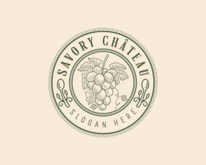 Organic Grapes Vineyard logo design