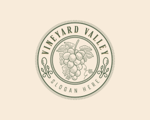 Organic Grapes Vineyard logo design