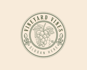 Organic Grapes Vineyard logo design