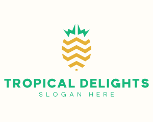 Pineapple Fruit Zigzag logo design