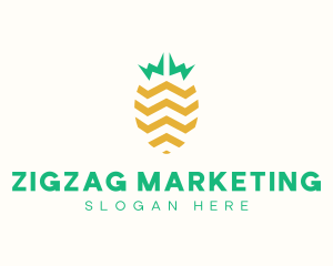 Pineapple Fruit Zigzag logo design