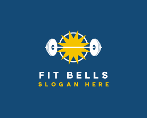 Powerlifting Fitness Barbell logo design