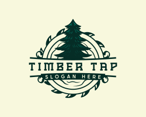 Pine Tree Sawmill Lumberjack logo design