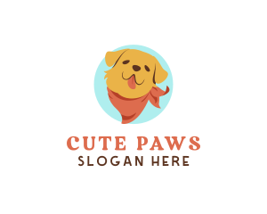 Cute Dog Scarf logo design