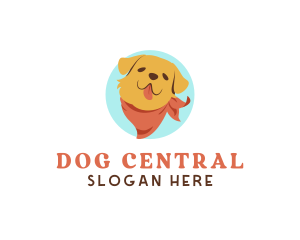 Cute Dog Scarf logo design